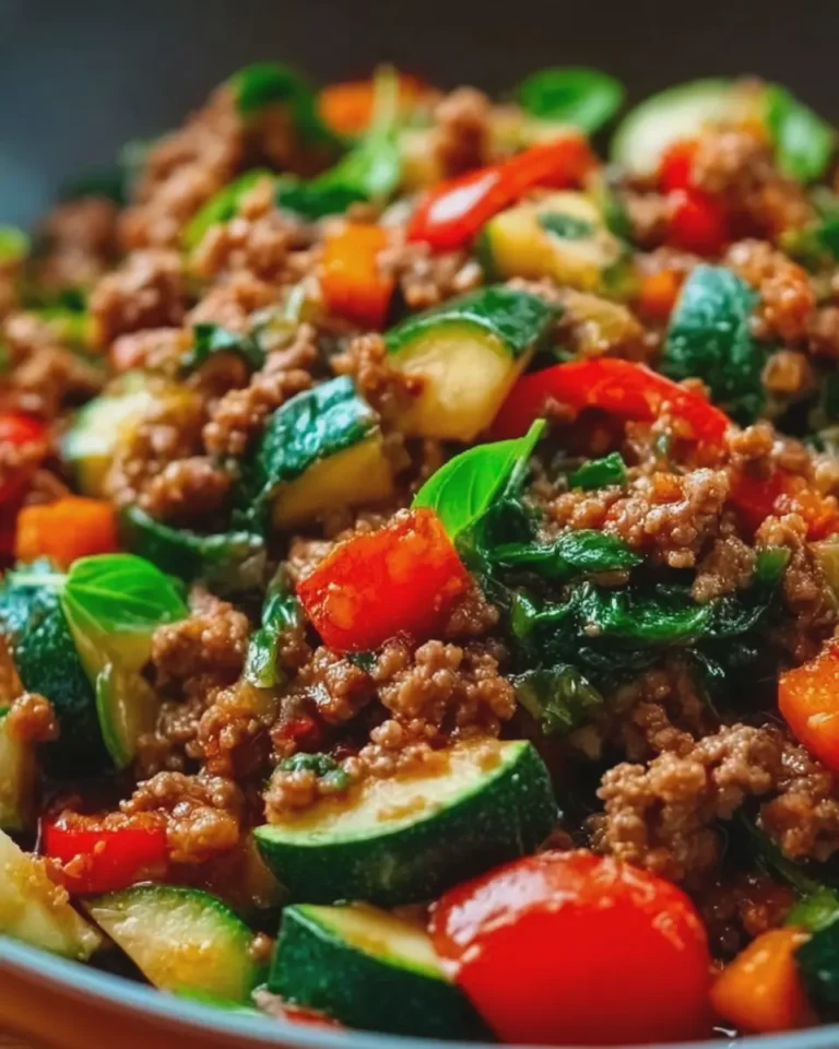 Mediterranean Ground Beef & Veggie Stir-Fry