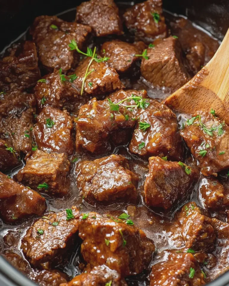 Crockpot Steak Bites with Au Jus Gravy