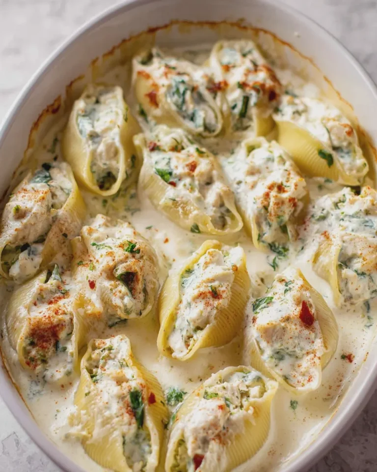 Garlic Alfredo Chicken Stuffed Shells