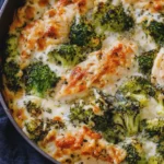 High Protein Garlic Parmesan Chicken and Broccoli Bake