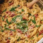 Slow Cooker Creamy Tuscan Chicken Orzo Recipe