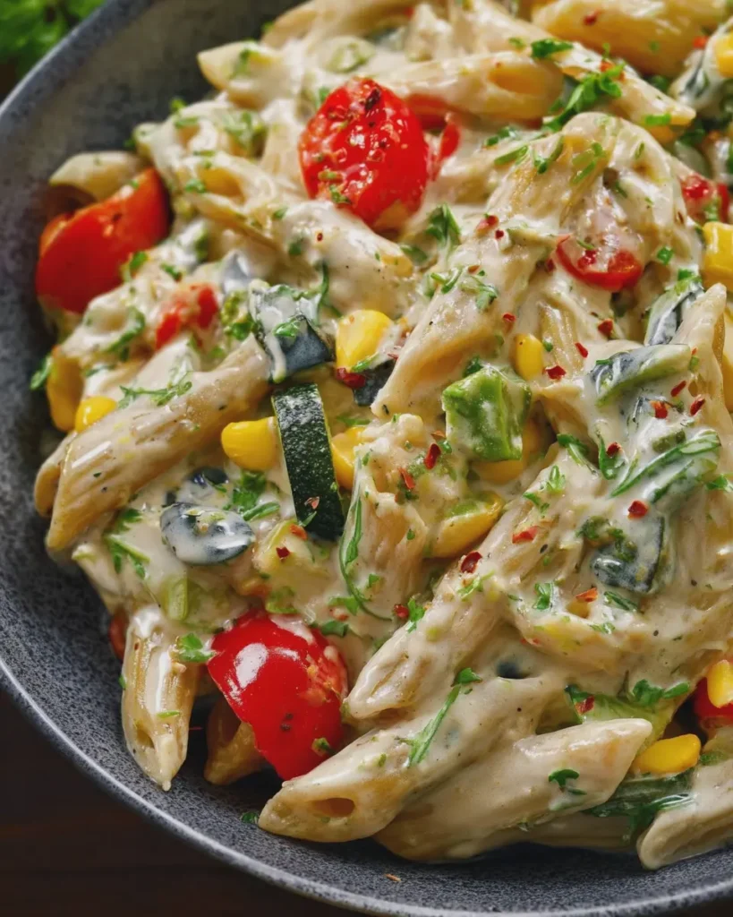 Creamy Veggie White Sauce Penne