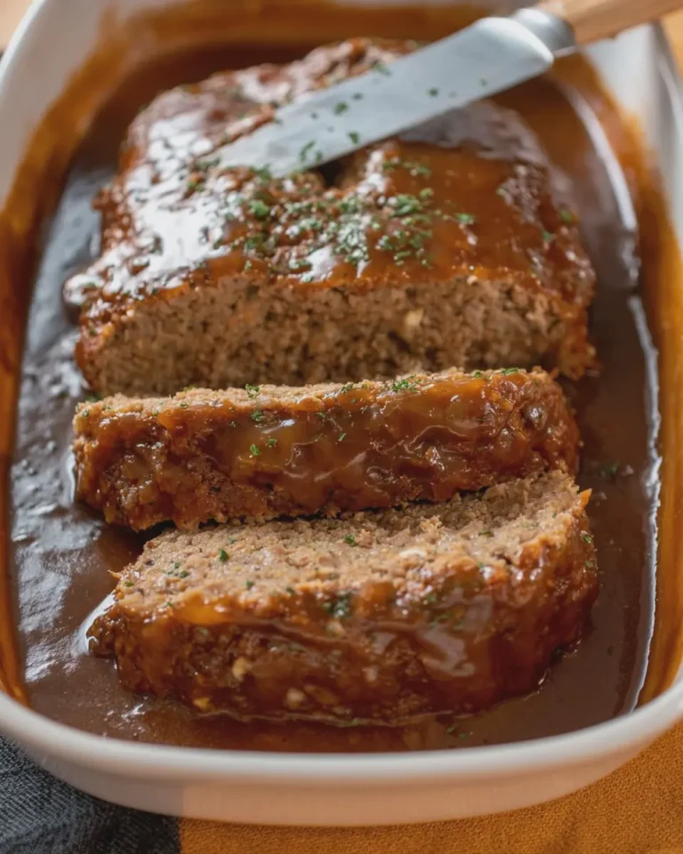 Crockpot Meatloaf with Brown Gravy
