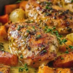 Easy & High Protein Honey Mustard Chicken and Sweet Potato Bake