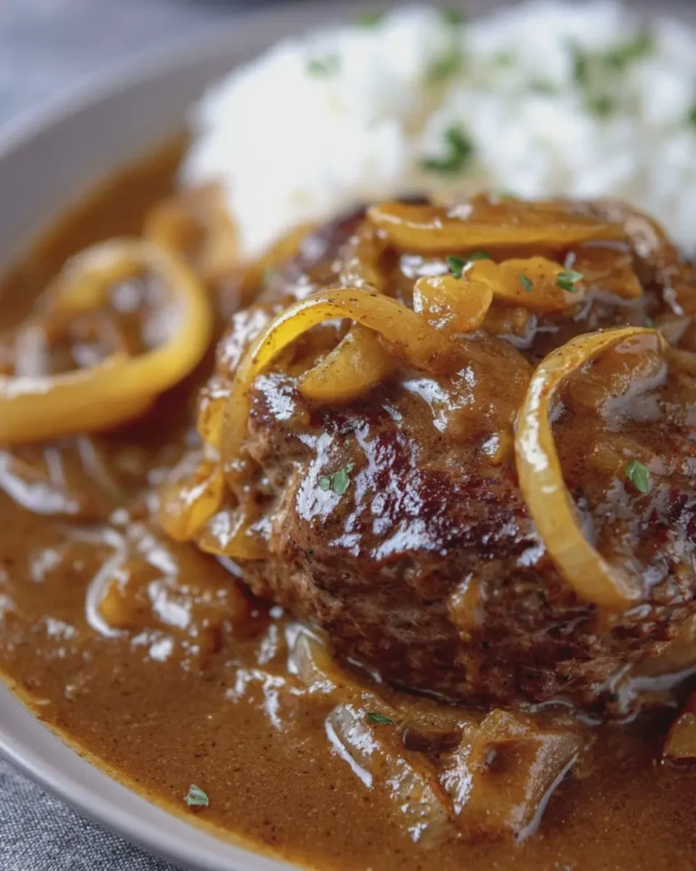 Smothered Hamburger and Onion Gravy Supper