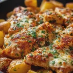 Garlic Parmesan Chicken & Potato Bake