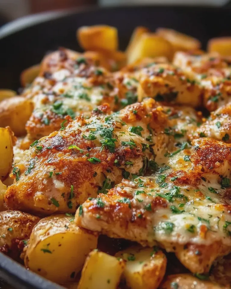 Garlic Parmesan Chicken & Potato Bake