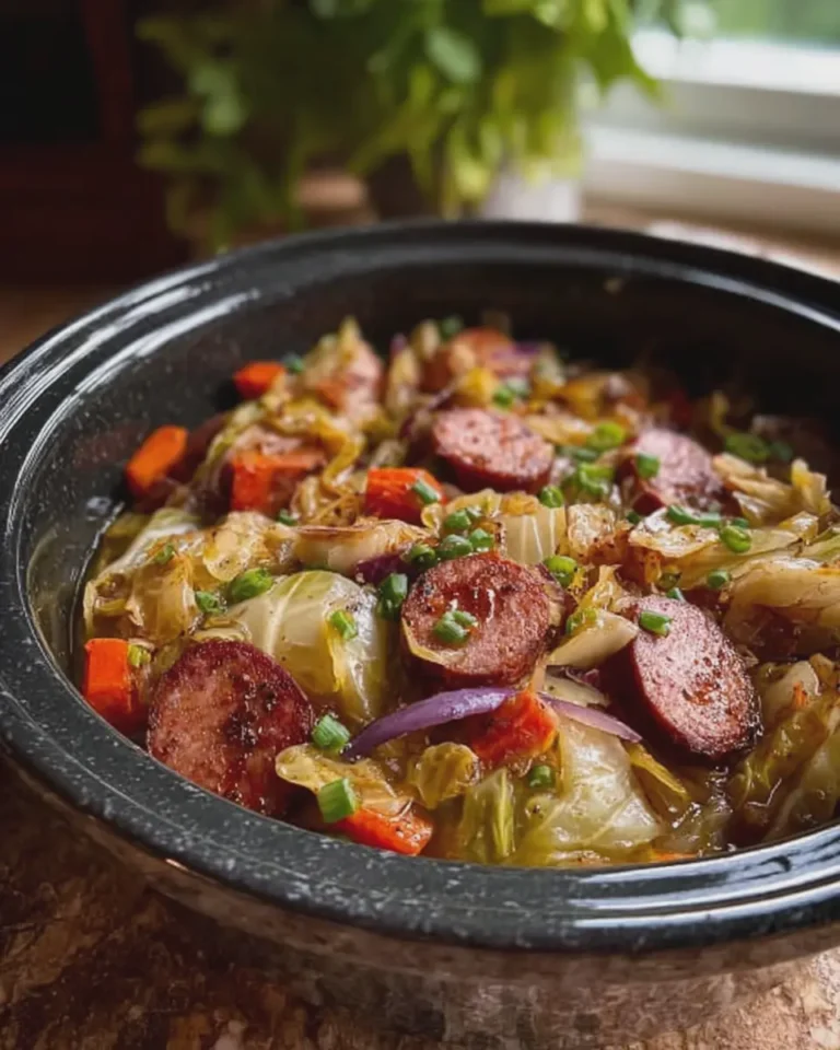 Slow Cooker Cabbage and Sausage