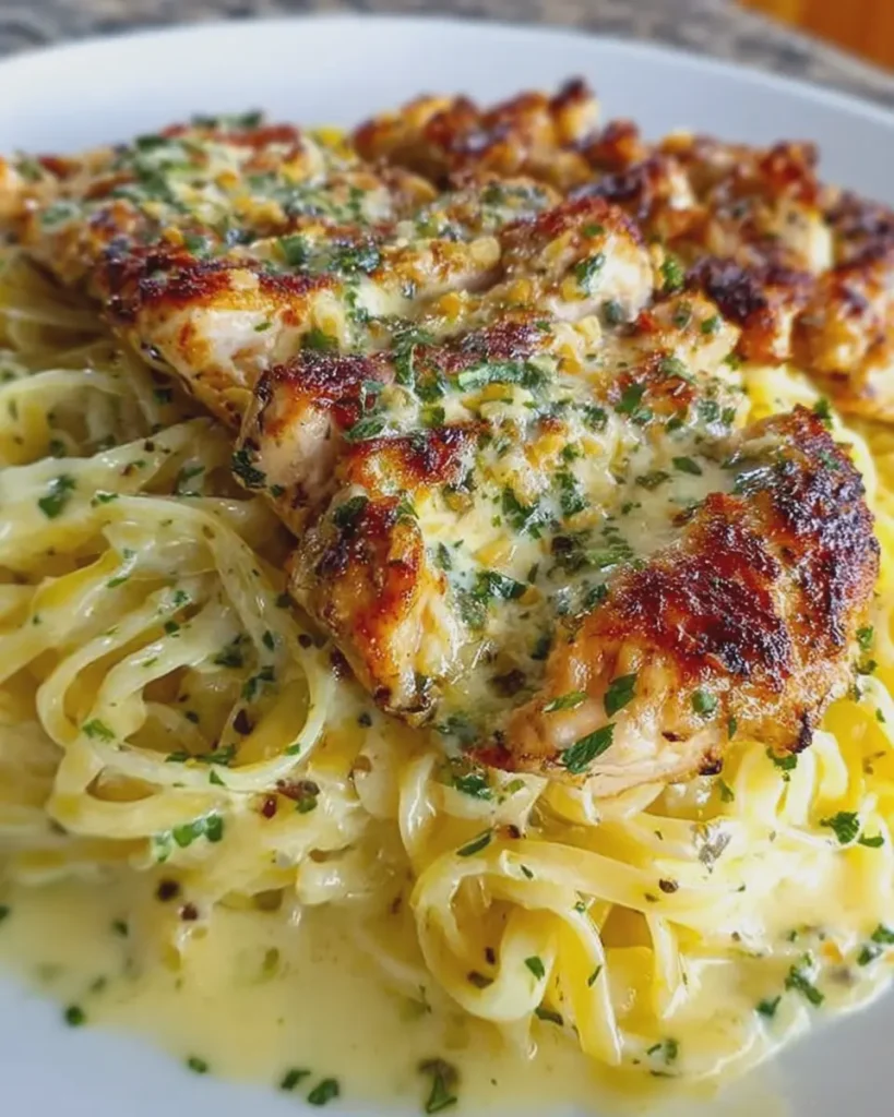 Creamy Garlic Parmesan Chicken Linguine