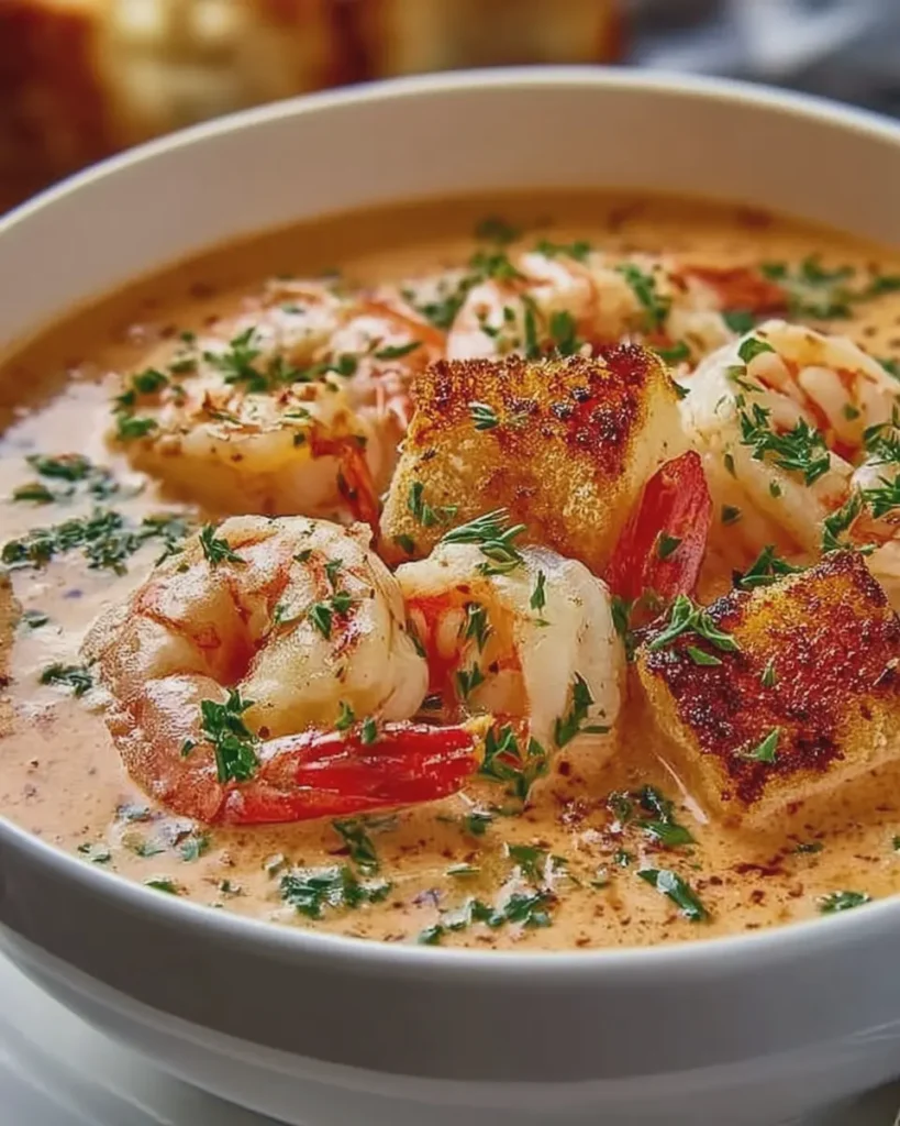 Creamy Crab and Shrimp Seafood Bisque Soup