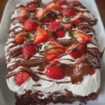 Chocolate Strawberry Poke Cake