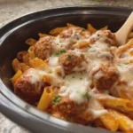 Crock Pot Meatball Penne with Provolone