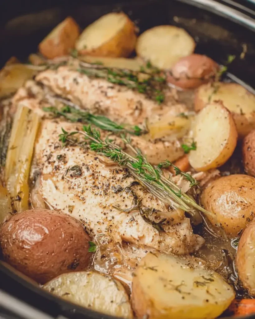5 INGREDIENT CROCKPOT CHICKEN AND POTATOES