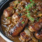 Ultimate Slow Cooker Beef Sausage and Onion Gravy