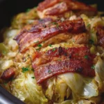Slow Cooker Turkey Bacon and Cabbage Chicken Thighs