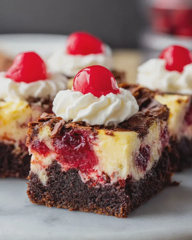 Creamy Cherry Cheesecake Brownie Bars