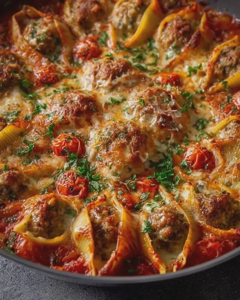 Creamy Tomato Meatball Stuffed Shells