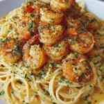 Garlic Butter Shrimp and Creamy Spaghetti