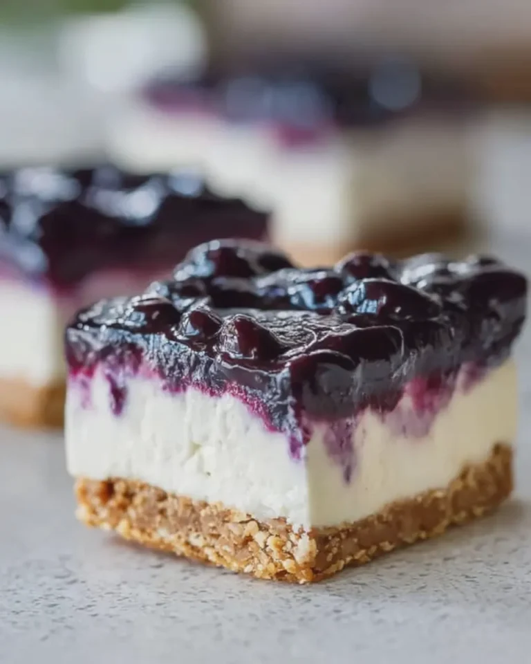 No Bake Blueberry Cheesecake Bars