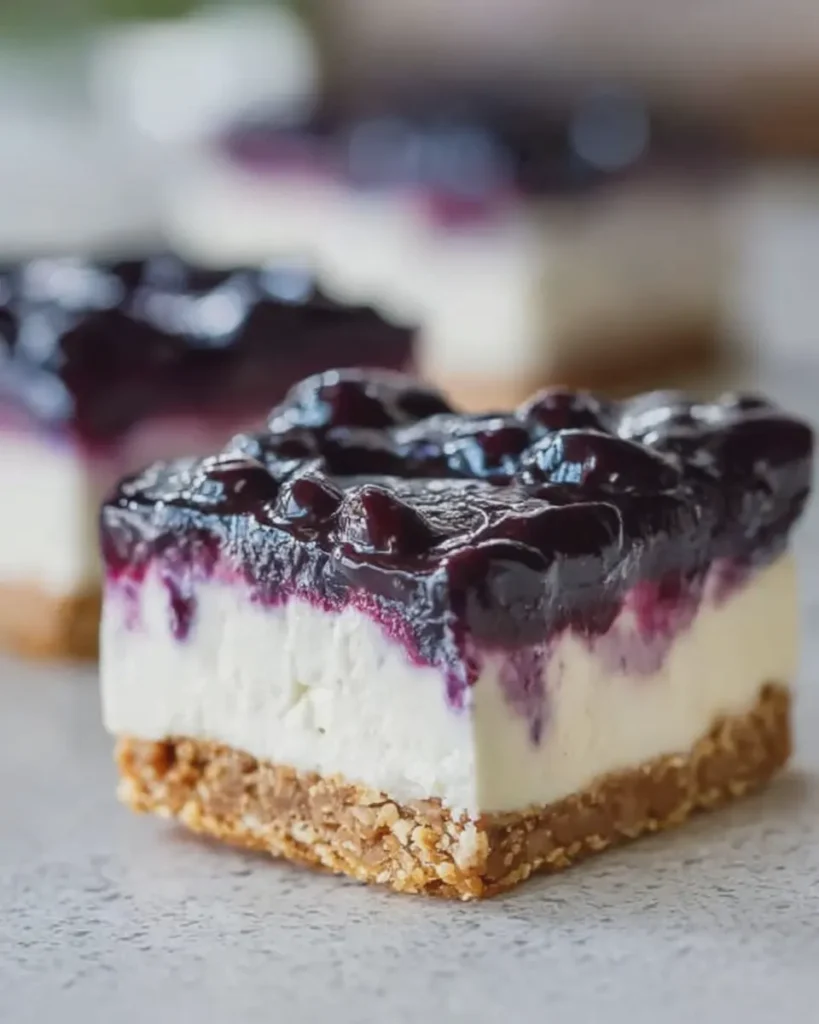 No Bake Blueberry Cheesecake Bars
