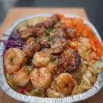 Hibachi Chicken and Shrimp Cabbage Bowl