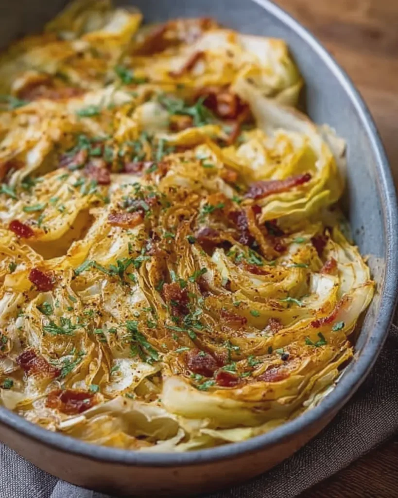Garlic Butter Cabbage with Turkey Bacon