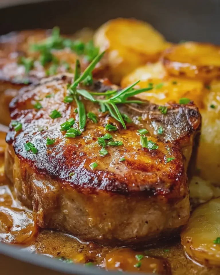 Slow Cooker 4 Ingredient Beef Chops and Scalloped Potatoes