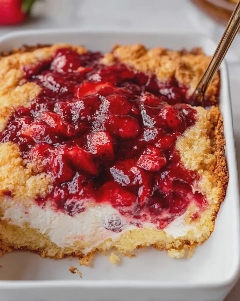 Strawberry Cheesecake Dump Cake