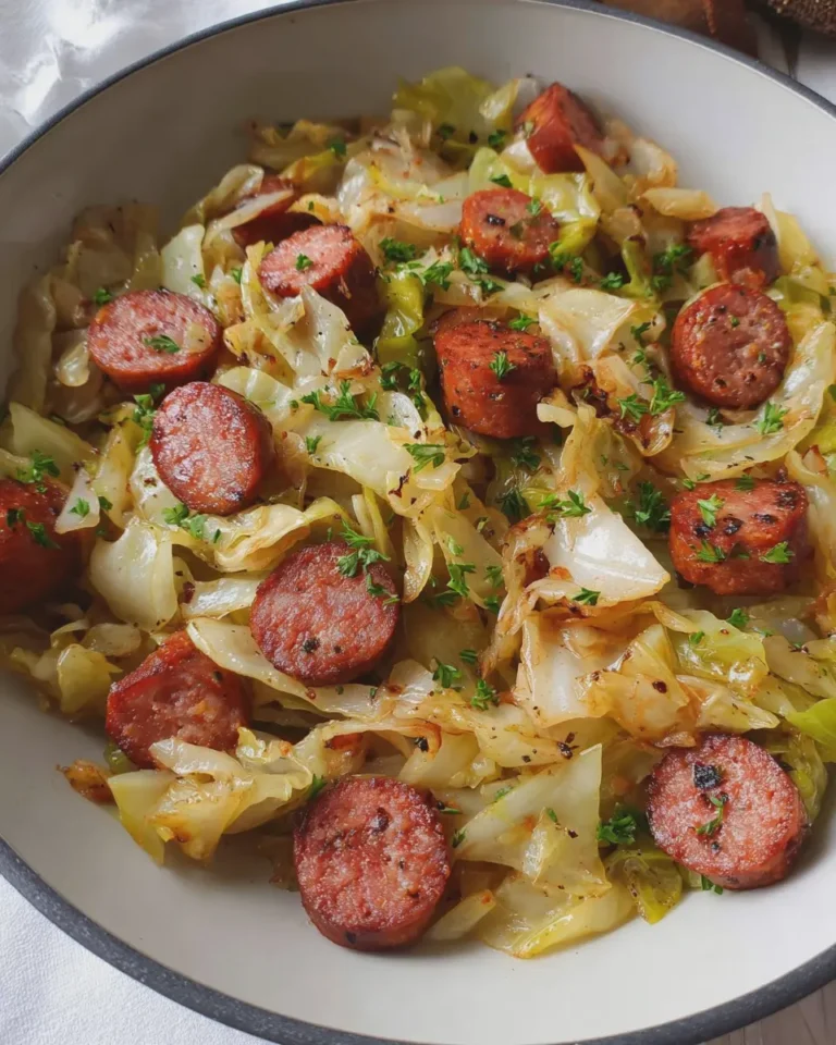 Fried Cabbage with Smoked Sausage