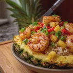 Pineapple Shrimp Rice with Sweet Tropical Pineapple and Savory Garlic Ginger Flavor