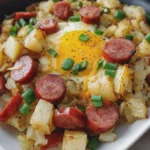 Beef Kielbasa and Cheesy Potato Hash Brown