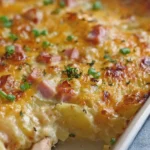 Cheesy Chicken Ham and Potato Bake
