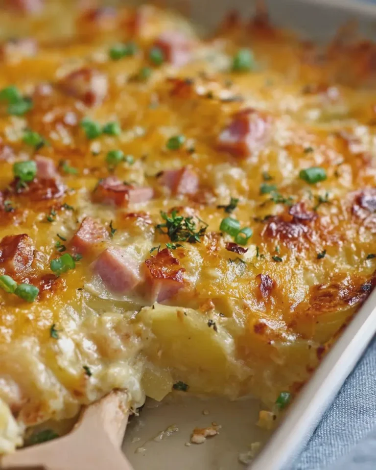 Cheesy Chicken Ham and Potato Bake