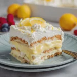 No Bake Lemon Icebox Cake with Creamy Lemon Pudding