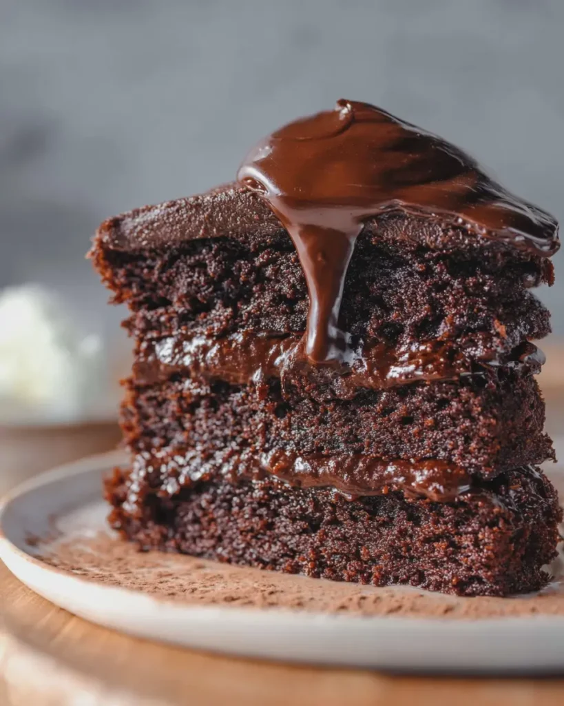 Chocolate Cream Filled Fudge Cake
