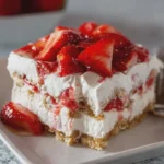 No Bake Strawberry Cheesecake Lasagna