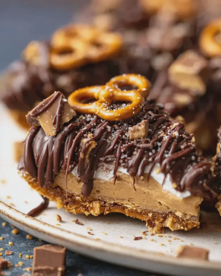 No-Bake Peanut Butter Chocolate Pretzel