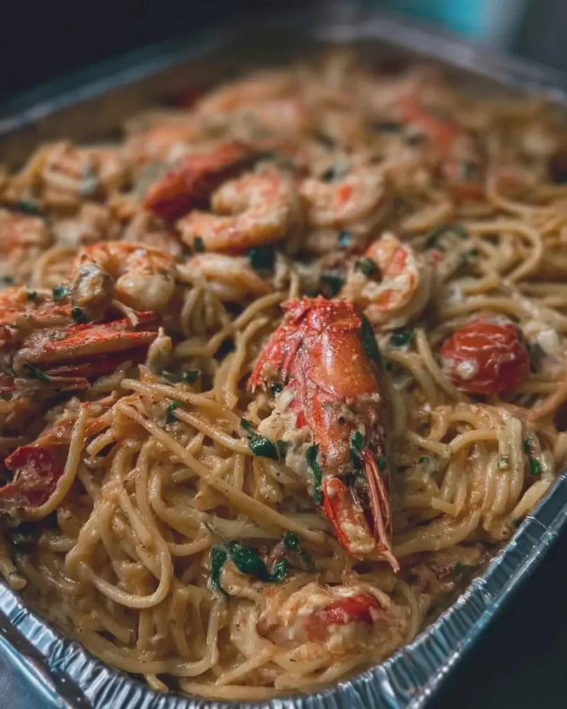 Seafood Pasta with Crawfish Crab and Shrimp