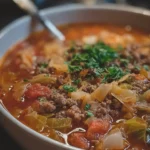 Homestyle Beef and Tender Cabbage Roll Soup