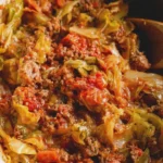 Crockpot Hearty Dirty Cabbage with Beef and Sausage