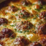 Cheesy Meatball and Potato Bake
