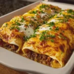Cheesy Beef Enchiladas with Rich Savory Sauce