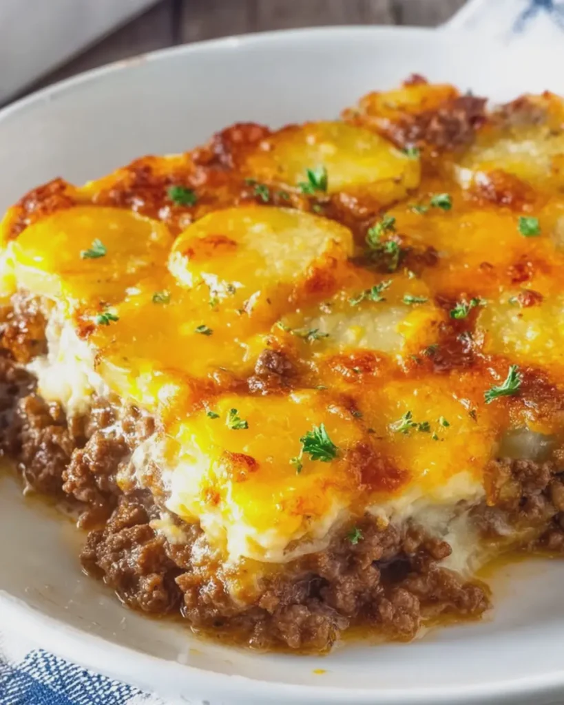 Cheesy Ground Beef and Potato Casserole