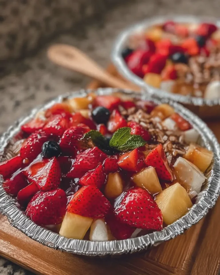 Cheesecake Fruit Salad In Tin Foil Tray