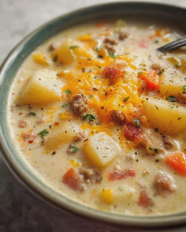 Cheesy Hamburger Potato Soup