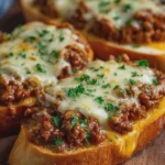Cheesy Sloppy Joe Garlic Toast