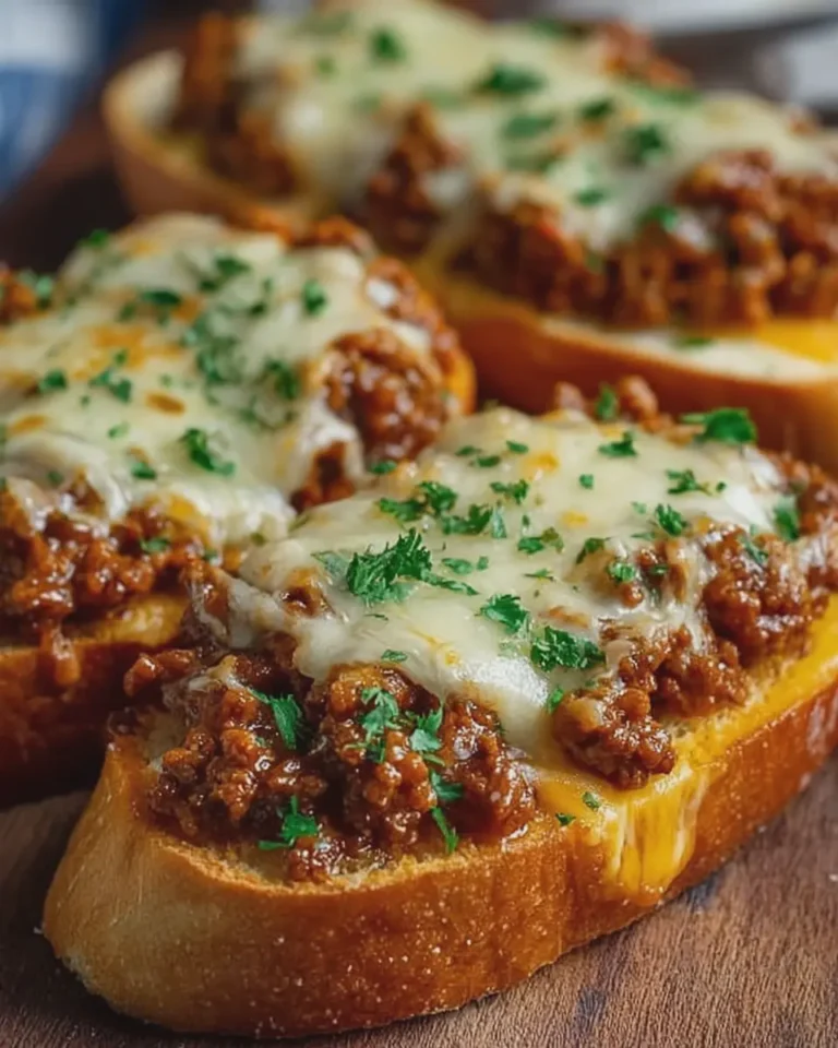 Cheesy Sloppy Joe Garlic Toast