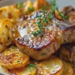 Slow Cooker 4 Ingredient Beef Chops and Scalloped Potatoes