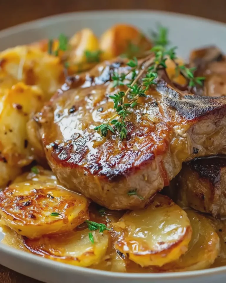 Slow Cooker 4 Ingredient Beef Chops and Scalloped Potatoes