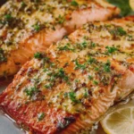 Garlic Butter Oven Baked Salmon